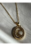 Sun Detailed Gold Color Necklace (45 cm) - 6