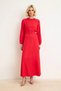Women's Maxi Length Belted Crew Neck Spanish Sleeve Unlined Linen Woven Dress Casual Daily Modern - 4