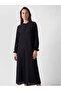 Black Ruffled High Neck Polka Dot Dress - 3