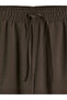 Brown Elastic Waist Modal Blend Women's Trousers - 3