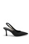 Women's Pointed Toe Open Back Thin Heeled Shoes 0012123 Matte Black - 3