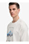 White Comfort Fit 100% Cotton Crew Neck Patterned T-Shirt 50320563-Vr013 - 2