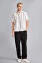 100% Cotton Striped Short Sleeve Ecru Shirt G4151Ax26Sm - 2