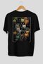 For the Love of Cats 120 Cat Printed Black Oversize T-Shirt 100% Cotton Unisex Cat Lover Premium Design