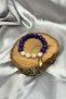 Amethyst and Howlite Natural Stone Handmade Special Design Women's Natural Stone Bracelet