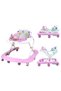 (gg116)Music and Light Baby Walker Foldable Height Adjustable Baby Walker with Wheels Infant Walker Anti-Fall Baby Walker for 6-18 Months Boys and Girls (Pink)