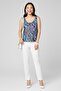 Women U-Neck Embellished Sleeveless Tank Top, Multicolor - 4