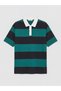 Vizyon New Season Polo Neck Striped Men's T-Shirt - 5