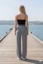 Arya Women's Gray High Waist Oversize Wide Leg 106 cm Lycra Fabric Pants New Season - 3