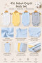 4-Piece 100% Organic Cotton Baby Bodysuit Set with Snap Straps, Cotton Daily Baby Bodysuit - 3