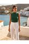 Summer Half Turtleneck Ribbed Knitwear Blouse - 3