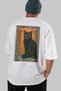 For the Love of Cats 95 Cats Printed White Oversize T-Shirt 100% Cotton Unisex Cat Lover Premium Design - 6