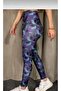 Women's High Waist Diver Fabric Patterned Gathering Sports Leggings - 2