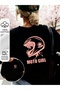 Unisex Moto Girl Printed Oversize Crew Neck T-Shirt