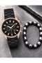 Men's Wristwatch Black Steel Band Rose Gold Case Multifunctional Calendar Steel Bracelet Gift - 4