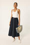 Elastic Waist Zipper Detail Skirt