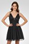 Women Metallic Mini Dress, Silver - 5