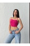 Women's Fuchsia Strappy Sandy Crop Blouse - 6