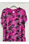 Fuchsia Italian Camouflage Pattern Short Sleeve Midi Length Viscose Dress Size 40 - 44 - 2