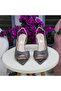 Women's Platinum Shimmering Crystal Stone Pointed Toe Thin Heeled Shoes - 3