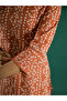 Peach Bandhani Print V Neck Kurta - 6