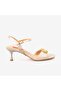 Women's 7.5cm Beige Heeled Sandals 1168