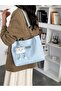 Large Capacity Shoulder Bag Star and Drawstring Decorated Polyester Fashionable for Daily Use for Women 1Pc - 7