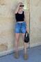Blue High Waist Pocketed Jean Shorts Mg2091 - 2