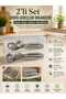 2 Pieces Serving Utensils Storage Container Ladle Colander Spatula Spoon Fork Multi-Purpose Organizer Locking Box