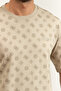 Ovidio Men's Active Oversize Fit Crew Neck T-Shirt Beige - 5