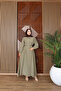 Belted Balloon Sleeve Shirt Collar Dress - 2