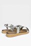Women's Stone Detailed Flat Sandals Platinum - 4