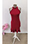Women's Off-The-Shoulder Open Ring Collar Ruffle Janjan Short Dress - 6