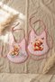 Set of 2 Pink Gingham Liquid-Proof Baby Bibs - 6-18 Months Cute Teddy Bear and Teddy Bear Figured Pofu - 4