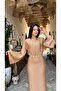 Satin Dress with Chain Detail and Bat Sleeves - 2