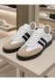 Unisex Sports Shoes Daily Casual Use White-Black Striped - 2