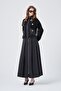 Women's Top Mesh Bottom Taffeta Skirt Set Black 31372 - 5