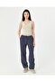 Women's Navy Blue Air-Permeable Organic Cotton Cuffed Casual Pants - 4