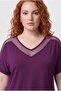 Women's Plus Size Tulle Detail Purple Blouse - 3