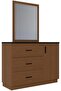 Pera Dresser with Mirror | Durable Vanity Table | Dressing Makeup DeskL120xW44.5xH181.5cm - Walnut/Black Marble