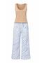 Zebra Pattern Pants with Straps Tshirt Women's Pajama Set - 8