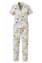 Tie-Dye Pattern Men's Collar Buttoned Pants Women's Pajama Set - 5