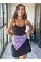 Crochet Bandana Lilac Heart Patterned Hand Knitted