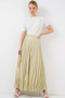 Women's Long Crinkled Skirt 1472 - A.Khaki