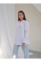 Women's Mirelle Woven Poplin Fabric Waist-Slit Shirt with Chain Detail - 7