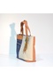 Brick Color Design Denim Patchwork Shoulder Bag (Adjustable Strap Gift) - 4