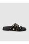 Women's Stone Detailed Genuine Leather Slippers