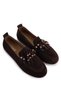 Women's Genuine Leather Brown Suede Loafer Shoes - 2