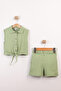 Girl's Muslin Shirt Shorts Suit - 2