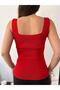 Women's Ultra Premium Soft Square Neck Strap Knitwear Bodysuit - 3